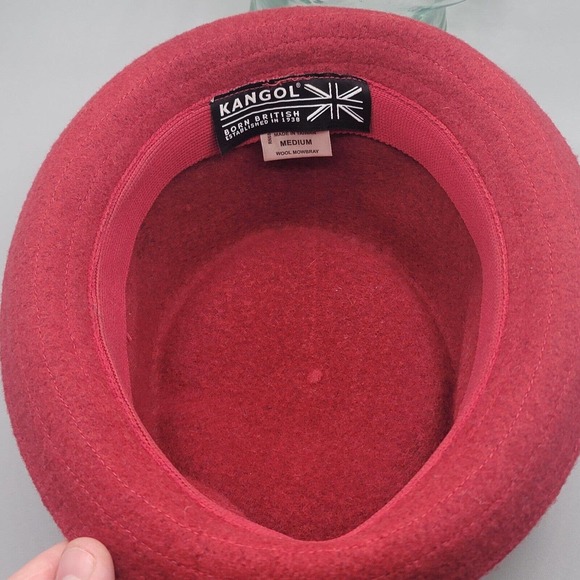 Kangol Mens Wool Mowbray Red Velvet Hat Size Medium RN# 68438 Pork Pie Hat Clean - Picture 8 of 12